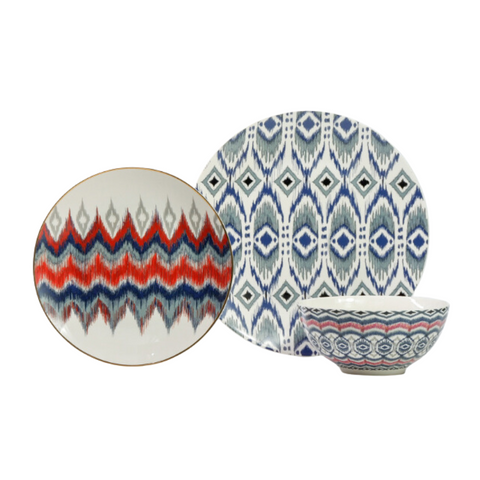 Ikat Dinner and Salad Plate