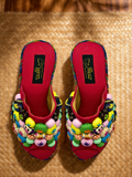 Vibrant wedge sandals