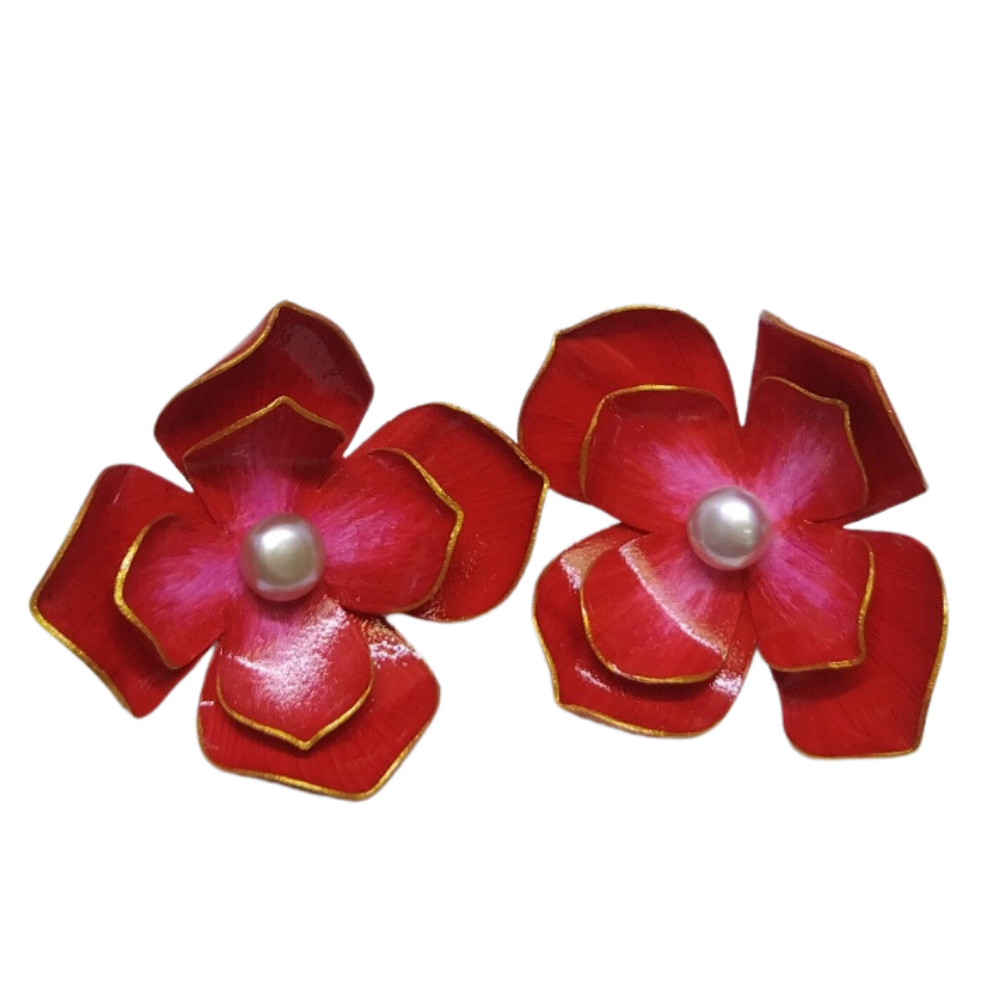 Florette Earrings - Scarlet Red