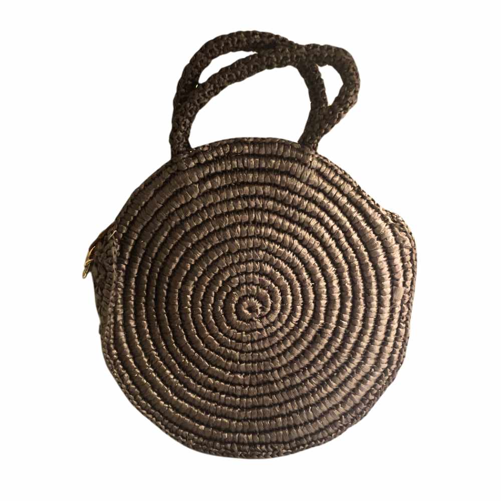 Round Brown Native Bag (with Detachable Strap)