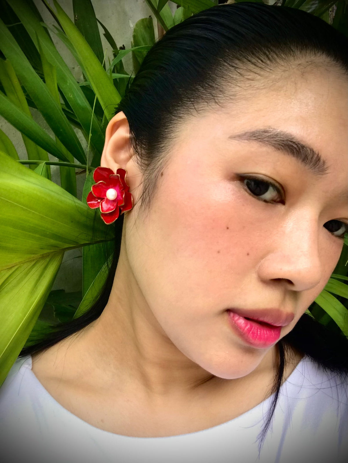 Florette Earrings - Scarlet Red