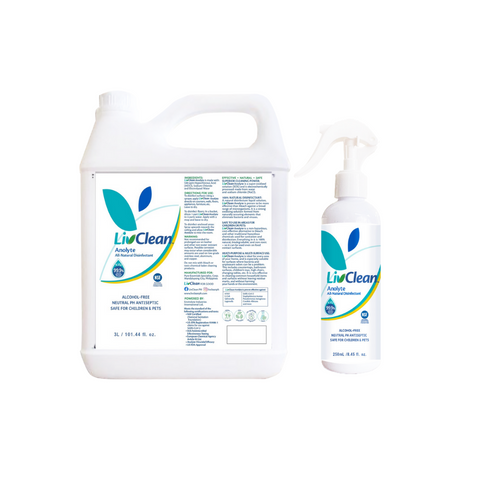 LivClean BUNDLE A: Anolyte 3L + Anolyte Bundle All Natural Disinfectant 250mL (500 PPM Hypochlorous Acid)