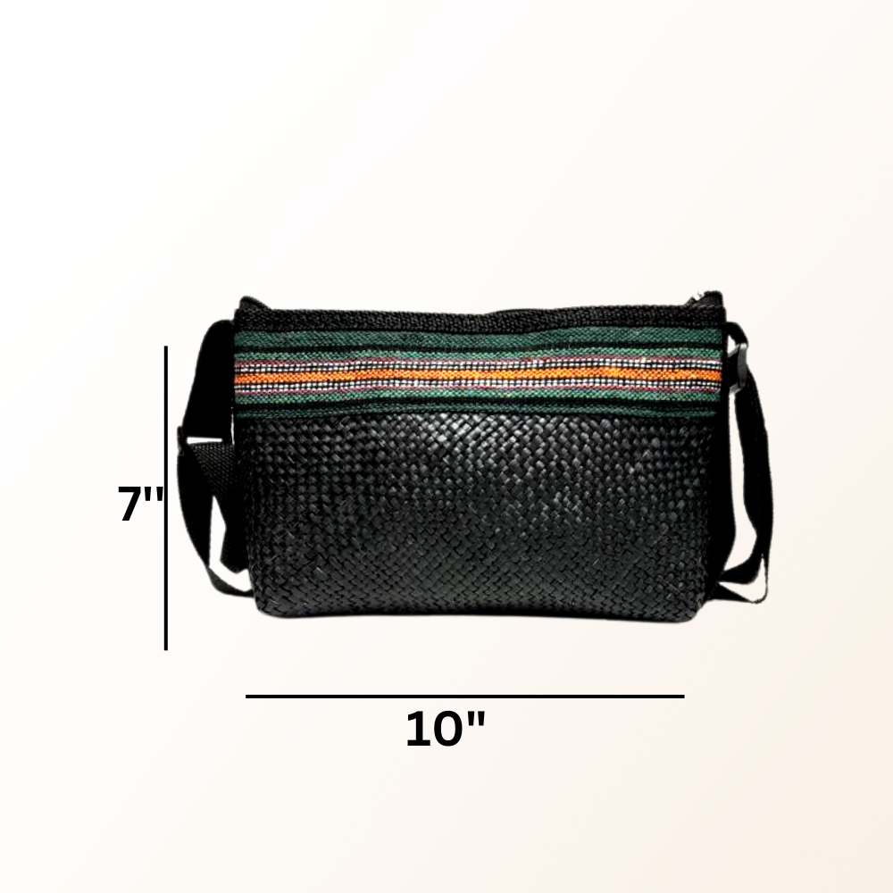 Banig sling bag with baguio cloth