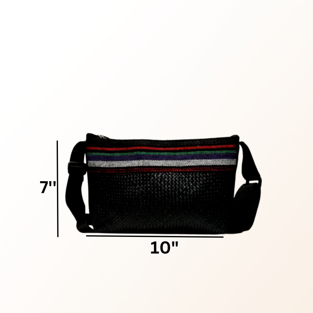 Banig Sling bag with baguio cloth.