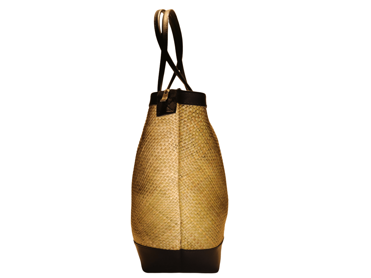 Bag with Tikog & Leather - Large